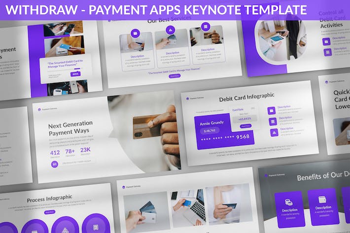 取款付款支付应用程序开发设计研究主题keynote模板 - 顶尖PPT