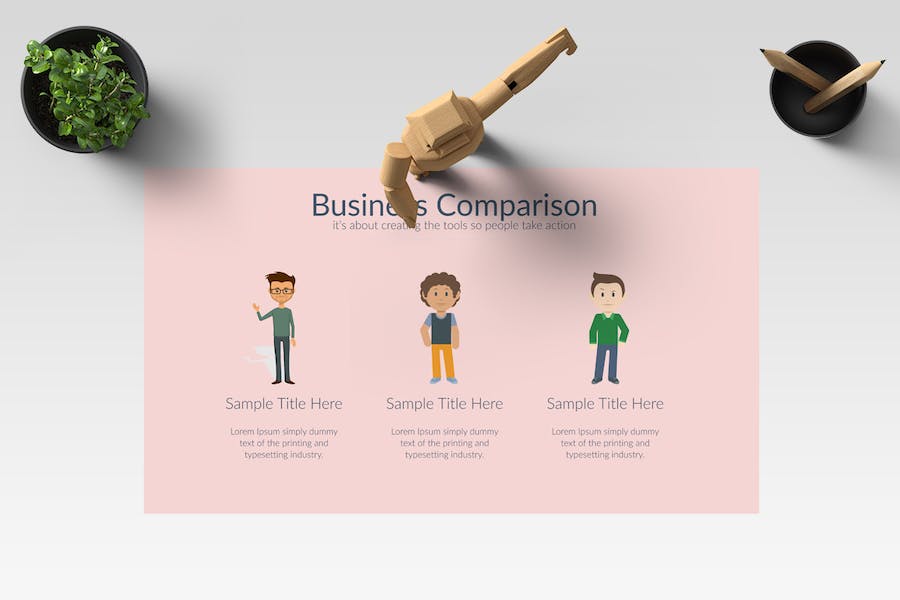 卡通商务人物插画keynote模板 - 顶尖PPT