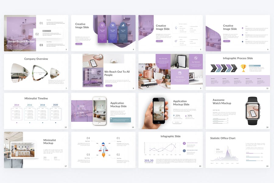 紫色极简风格商务商业keynote模板 - 顶尖PPT
