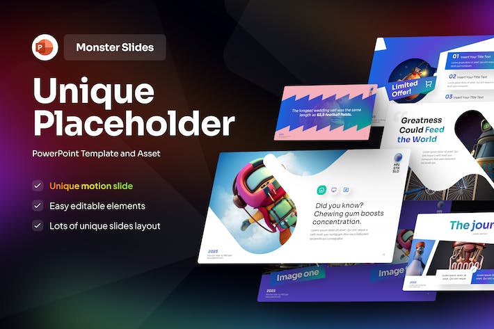 创意图文版式图片智能占位符PPT模板 - 顶尖PPT