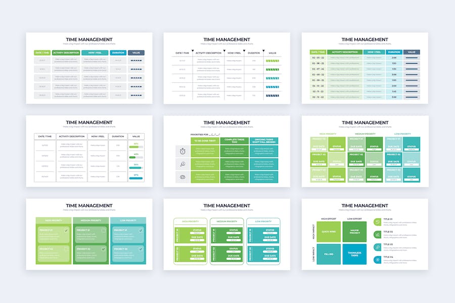 时间管理效率提升信息图表PPT模板 Retry - 顶尖PPT