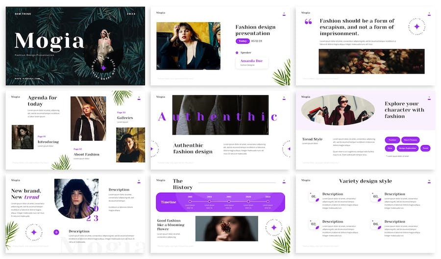 欧美时尚服装设计PPT模板 - 顶尖PPT