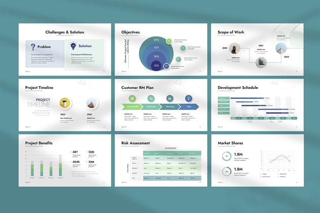 商业提案工作汇报总结PPT模板 - 顶尖PPT