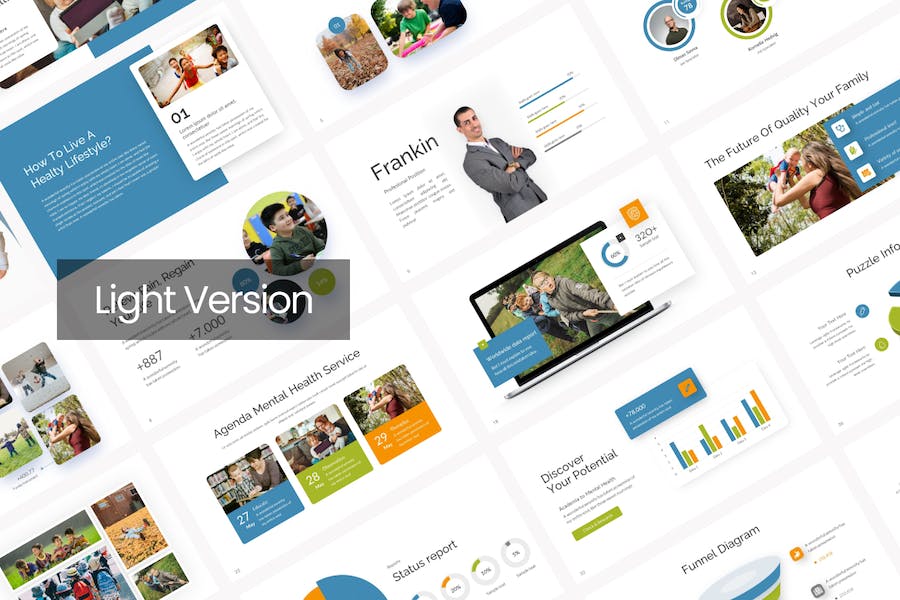 心理健康家庭医疗护理keynote模板 - 顶尖PPT