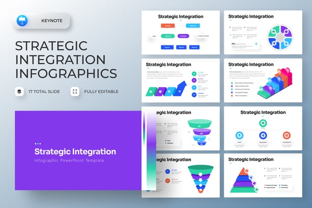 战略整合信息图形keynote模板 - 顶尖PPT