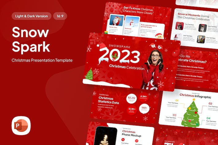 圣诞节雪花火花主题装饰PPT模板 - 顶尖PPT