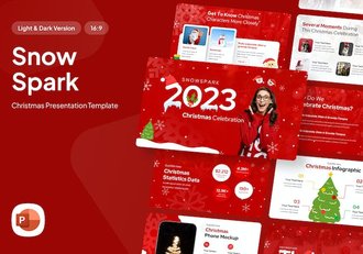 圣诞节雪花火花主题装饰PPT模板 - 顶尖PPT