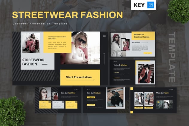 街头服饰时尚品牌宣传Keynote模板 - 顶尖PPT