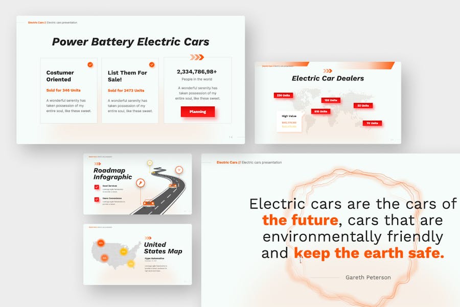 电动汽车行业数据分析PPT模板 - 顶尖PPT