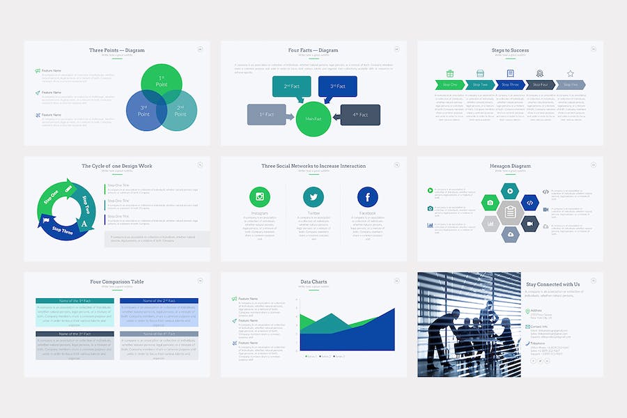 蓝色大气商业计划年总结企业合作团队介绍多用途keynote模板 - 顶尖PPT