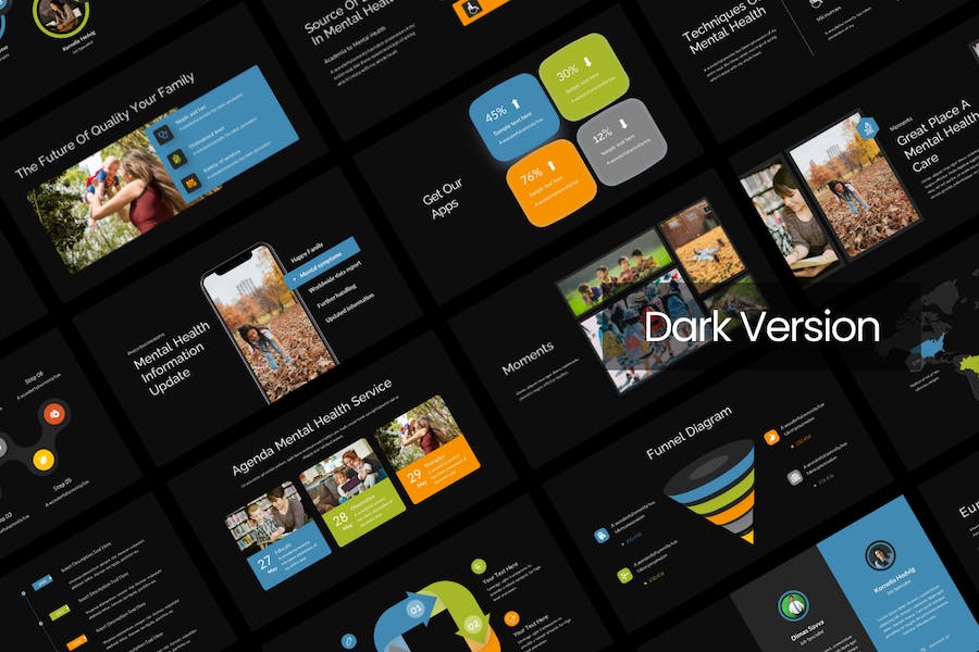 心理健康家庭医疗护理keynote模板 - 顶尖PPT