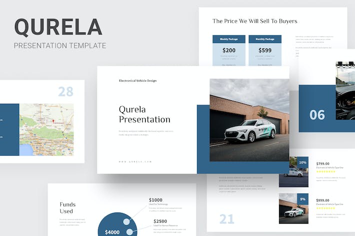 扁平化极简风格新能源电动汽车公司团队介绍管理keynote模板 - 顶尖PPT