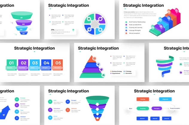 战略整合信息图形keynote模板 - 顶尖PPT