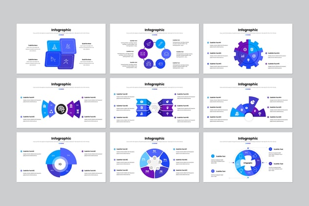 商务蓝色信息图形keynote模板 - 顶尖PPT