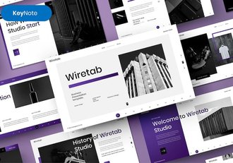 线框商务企业服务介绍Keynote模板 - 顶尖PPT