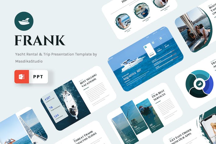 游艇租赁旅行PPT模板 - 顶尖PPT