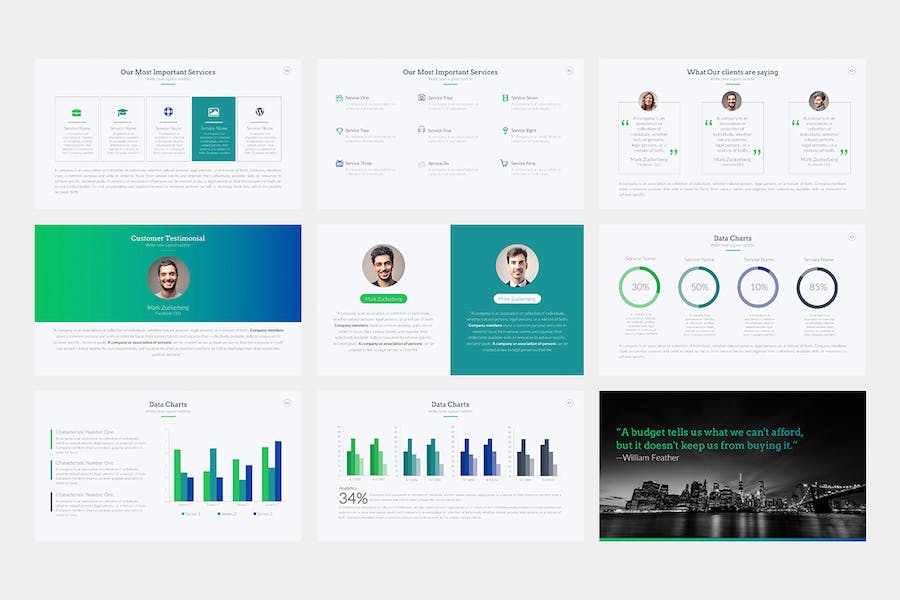 蓝色大气商业计划年总结企业合作团队介绍多用途keynote模板 - 顶尖PPT