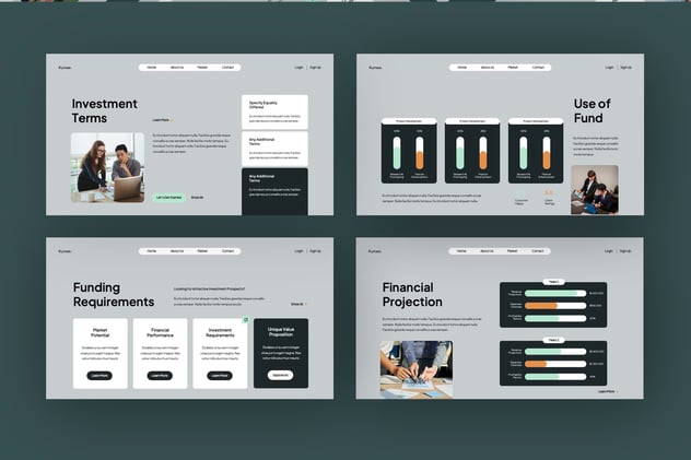 蓝灰色市场投资分析keynote模板 - 顶尖PPT