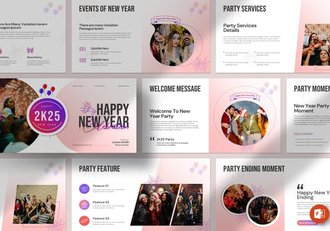 新年快乐跨年夜狂欢PPT模板 - 顶尖PPT