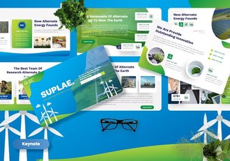 新能源风力发电能源回收利用keynote模板 - 顶尖PPT