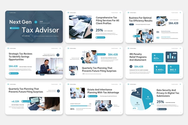 税务顾问机构全业务范畴介绍PPT模板 - 顶尖PPT