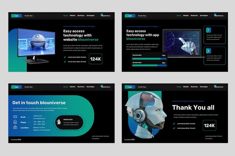 专业人工智能AI技术分析PPT模板 - 顶尖PPT