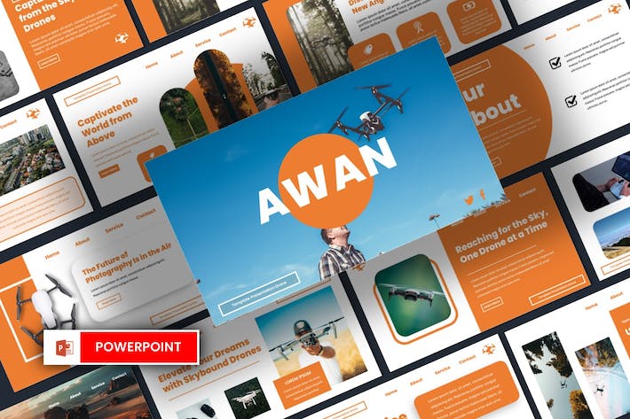 无人机产品介绍航空摄影PPT模板 - 顶尖PPT