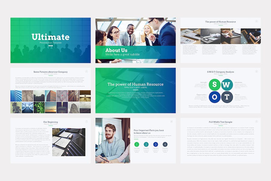 蓝色大气商业计划年总结企业合作团队介绍多用途keynote模板 - 顶尖PPT