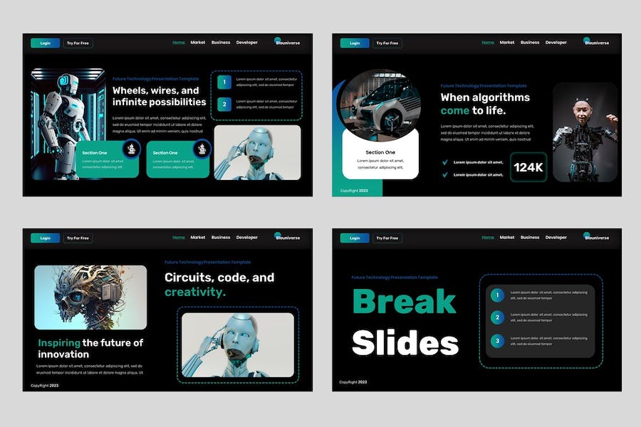 专业人工智能AI技术分析PPT模板 - 顶尖PPT