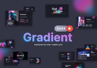 深色渐变主题的PowerPoint模板 - 顶尖PPT