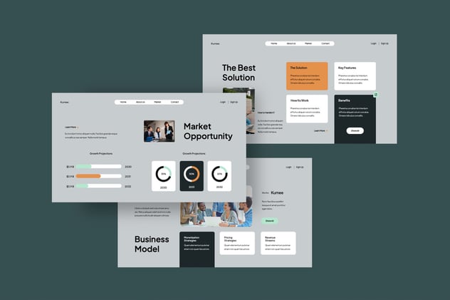 蓝灰色市场投资分析keynote模板 - 顶尖PPT