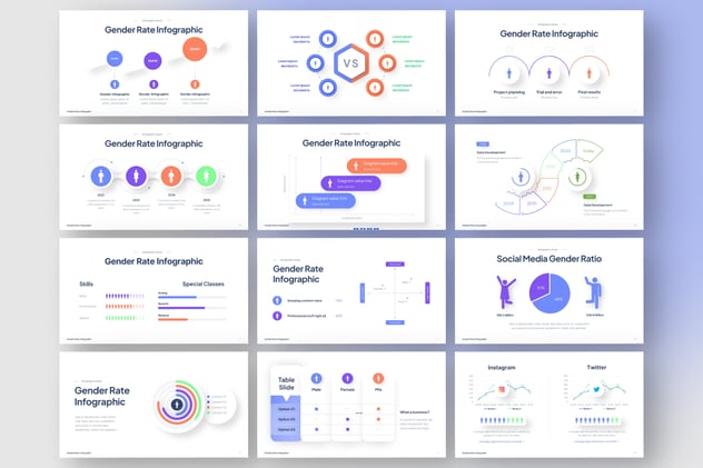 评级信息图形图表PPT模板 - 顶尖PPT