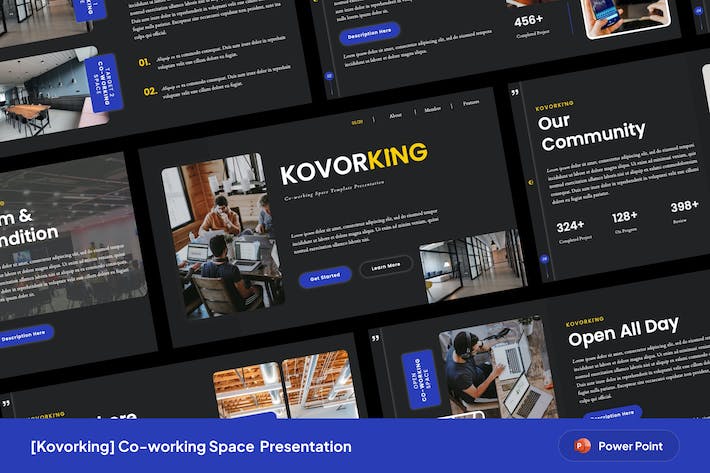 办公行业协同工作空间介绍展示PPT模板 - 顶尖PPT