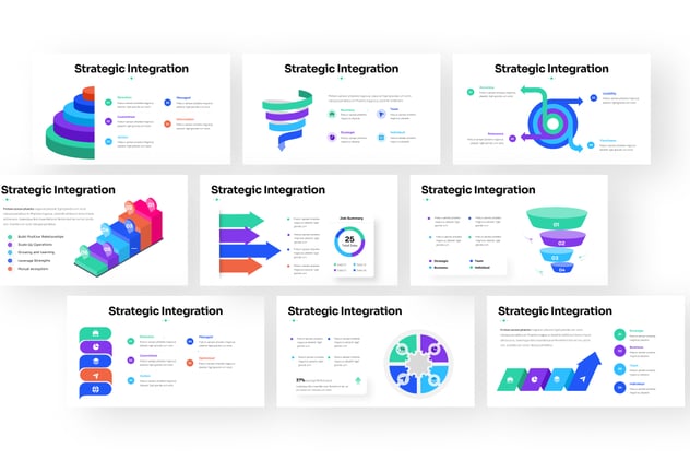 战略整合信息图形keynote模板 - 顶尖PPT