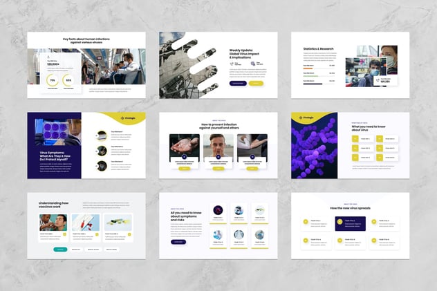 流感病毒治疗预防教育PPT模板 - 顶尖PPT