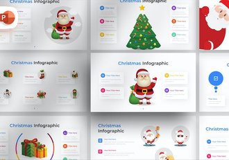 圣诞节信息图表数据可视化展示PPT模板 - 顶尖PPT