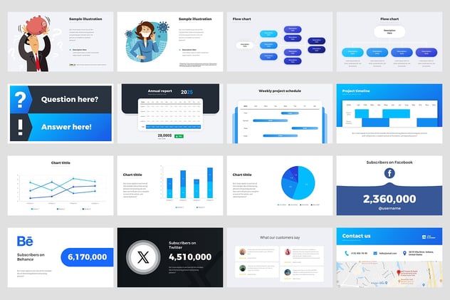 高级商务汇报信息图表Keynote模板 - 顶尖PPT