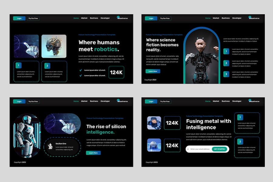 专业人工智能AI技术分析PPT模板 - 顶尖PPT