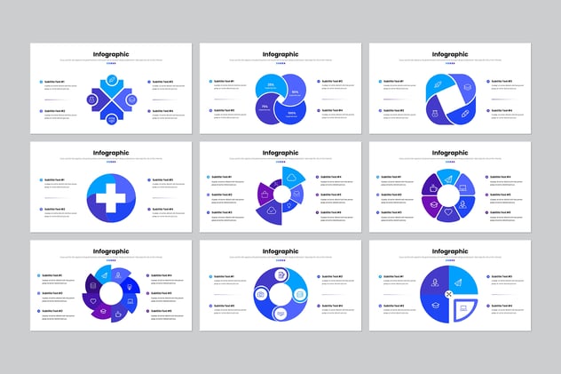 商务蓝色信息图形keynote模板 - 顶尖PPT