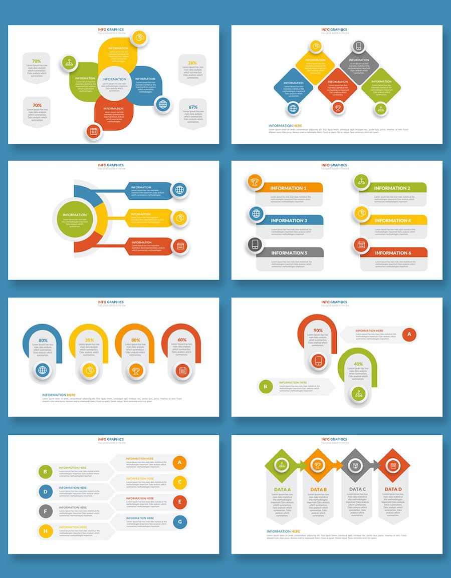 彩色微立体风格步骤图流程图锥形图keynote模板 - 顶尖PPT