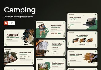 户外露营自然旅行活动宣传PPT模板 - 顶尖PPT