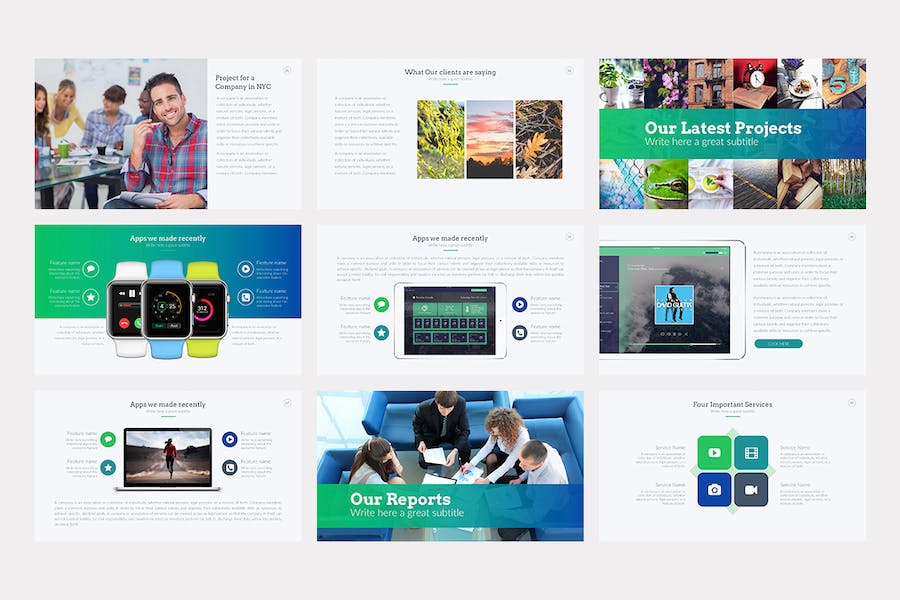 蓝色大气商业计划年总结企业合作团队介绍多用途keynote模板 - 顶尖PPT