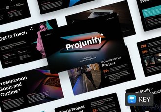 商业项目审计管理商务风格keynote模板 - 顶尖PPT