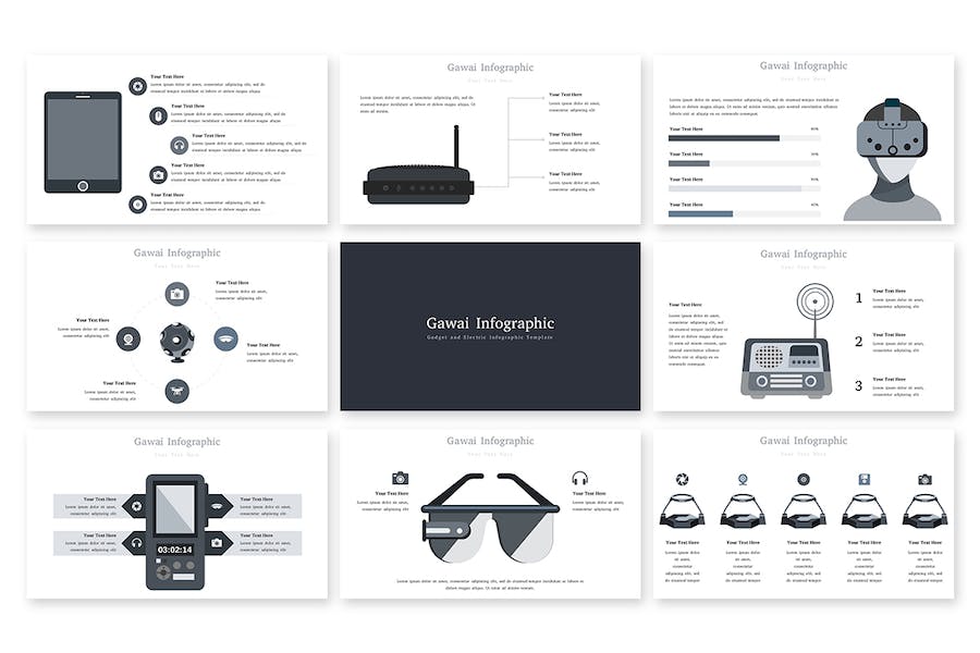 极简风格数据分析信息图Keynote模板 - 顶尖PPT