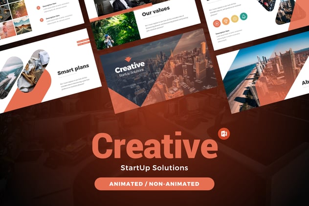 创意初创公司解决方案动画PPT模板 - 顶尖PPT