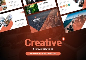 创意初创公司解决方案动画PPT模板 - 顶尖PPT
