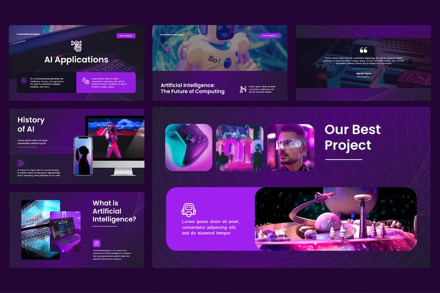 人工智能技术商务应用融资演讲Keynote模板 - 顶尖PPT