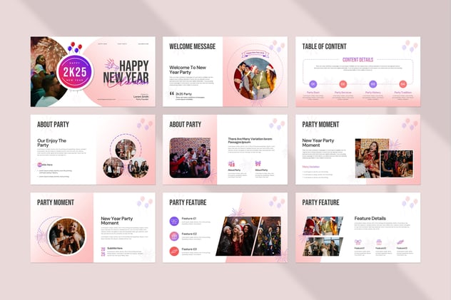 新年快乐跨年夜狂欢PPT模板 - 顶尖PPT