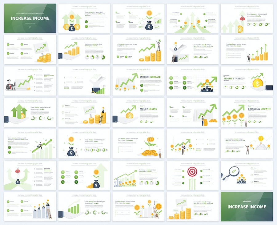 财务数据收入展示企业增加收入主旨信息图表keynote模板 - 顶尖PPT