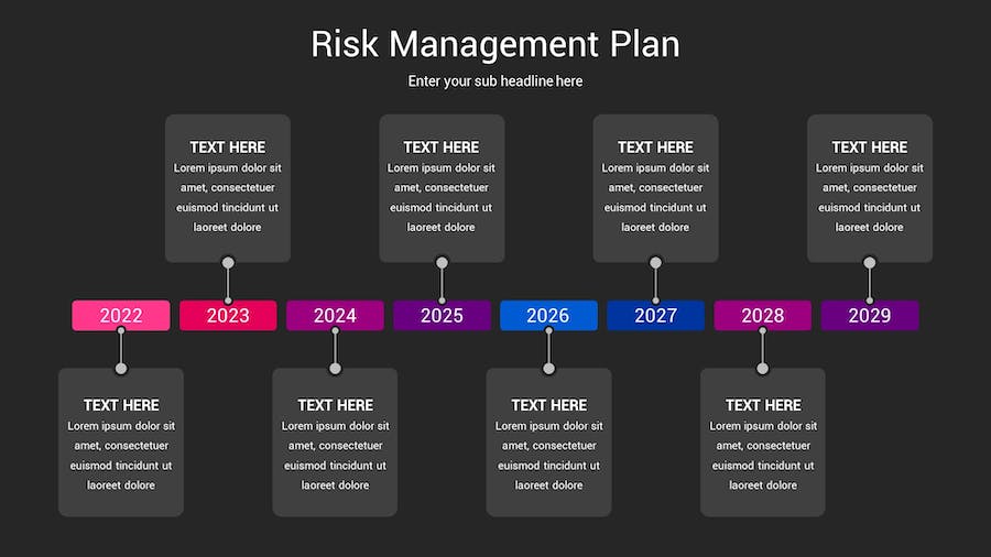 风险管理计划深色主题Keynote模板 - 顶尖PPT